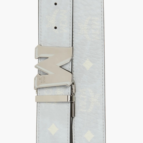 MCM Logo Buckle Leather Belt NWT